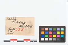 Etikett zu Bronzekahnfibel (NHMW-PRAE-025336)
